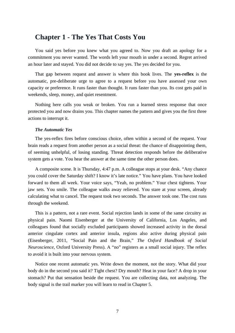 First page of Chapter 1 of The People Pleaser's Brain